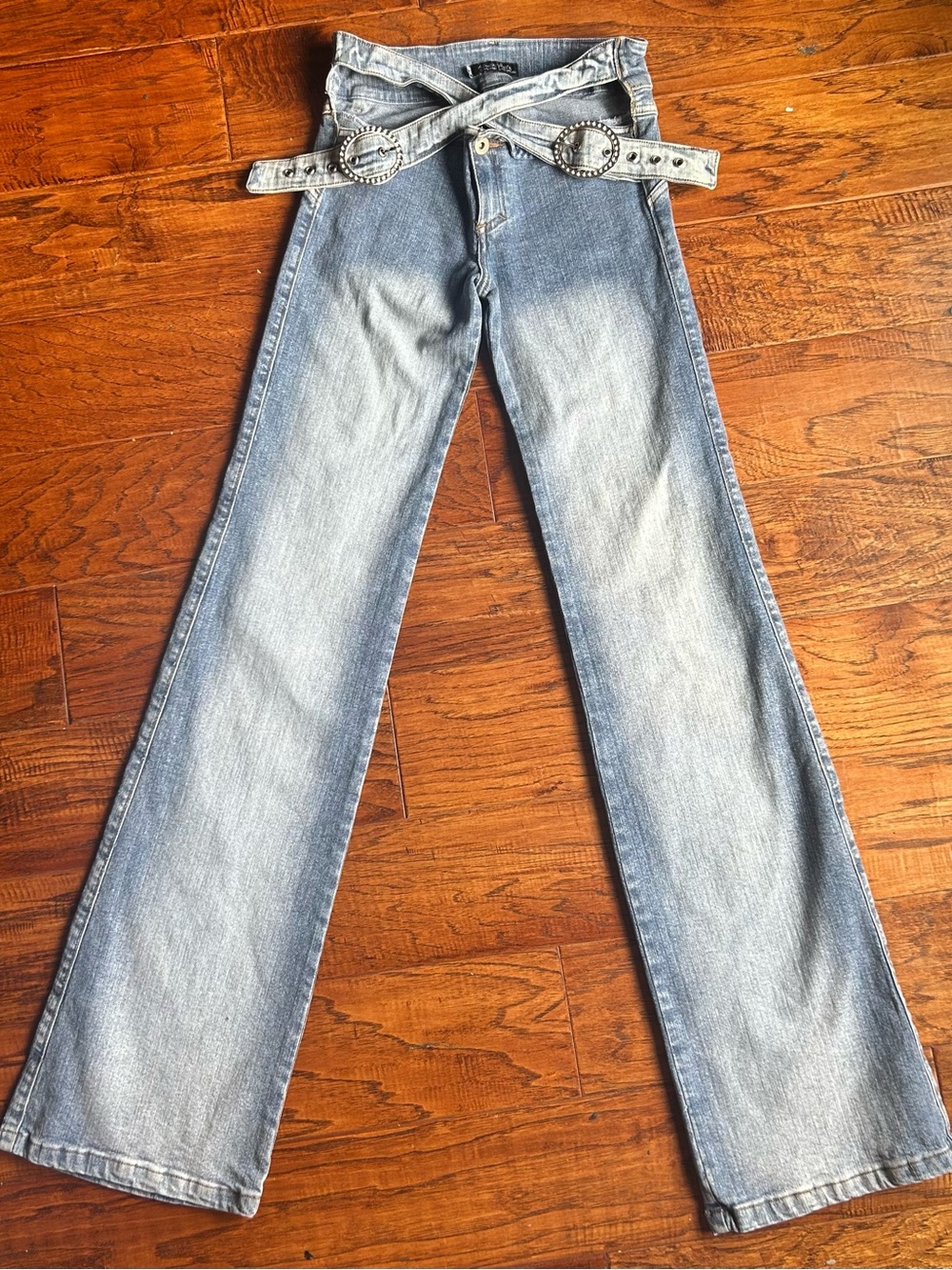 Atmosphere Vintage Flared Jeans with Studded Belt